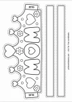 Mother's day crown craft template kindergarten black and white printable