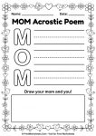 mothers day poem acrostic worksheet