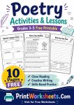 poetry worksheets grade 5 free printable featured image