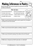 poetry inference worksheet grade 4 free printable