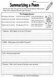 poetry summary worksheet grade 5 free printable