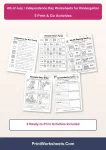 4th of July Independence Day worksheets for kindergarten printable activity pack cover with early learning previews