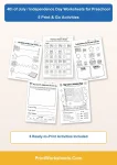 4th of July Independence Day worksheets for preschool printable activity pack cover featuring early childhood holiday exercises