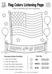 4th of July Independence Day worksheets for preschool flag color key listening activity