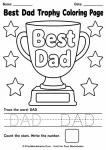 Best dad trophy design from our preschool father's day coloring pages