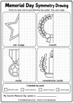Memorial day printable worksheets for symmetry drawing