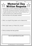 Printable memorial day reading comprehension pdf for written responses