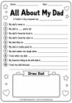 All About My Dad printable questionnaire Father’s Day worksheet