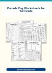 Canada Day worksheets for 1st grade printable activity pack cover featuring early elementary lessons