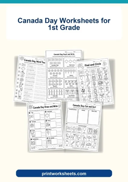 Free Canada Day Worksheets for 1st Grade (Printable PDF)
