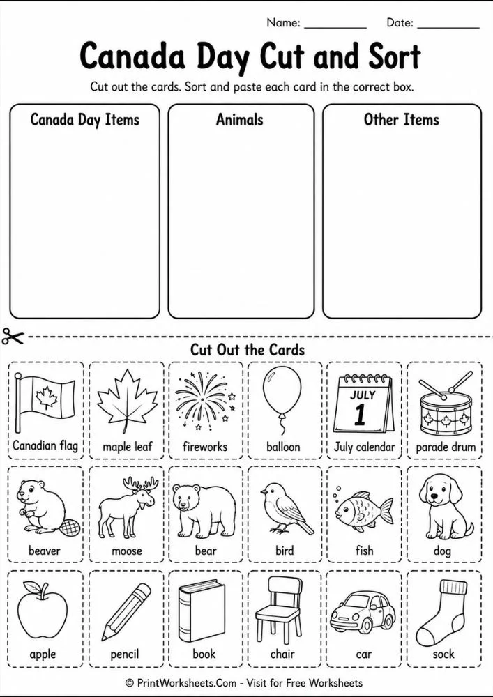 canada-day-worksheets-for-1st-grade-page-5 Free Canada Day Worksheets for 1st Grade (Printable PDF) - Worksheet Image