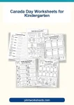Canada Day worksheets for kindergarten printable activity pack cover featuring early childhood holiday exercises