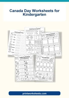 Holiday Worksheets Worksheet - Free Canada Day Worksheets for Kindergarten (Printable PDF) | Free Printable