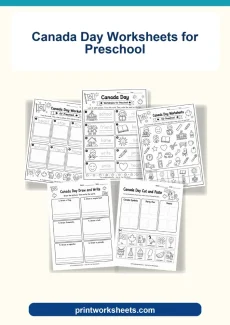 Holiday Worksheets Worksheet - Free Canada Day Worksheets for Preschool (Printable PDF) | Free Printable
