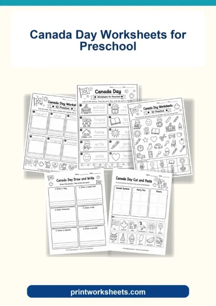 Free Canada Day Worksheets for Preschool (Printable PDF)