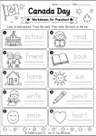 Canada Day worksheets for preschool line tracing and pencil control handwriting sheet