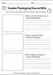 Canadian Thanksgiving worksheets for kindergarten draw and write vocabulary recognition layout