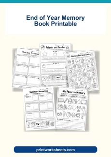 Summer Worksheets Worksheet - Free End of Year Memory Book Printable (PDF) | Free Printable