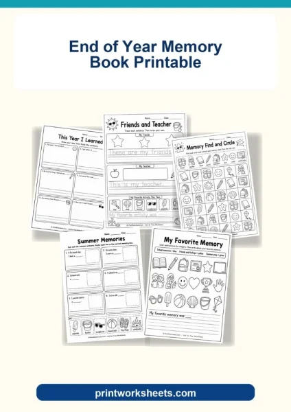 Free End of Year Memory Book Printable (PDF)