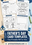 Father’s Day card templates for kids printable PDF