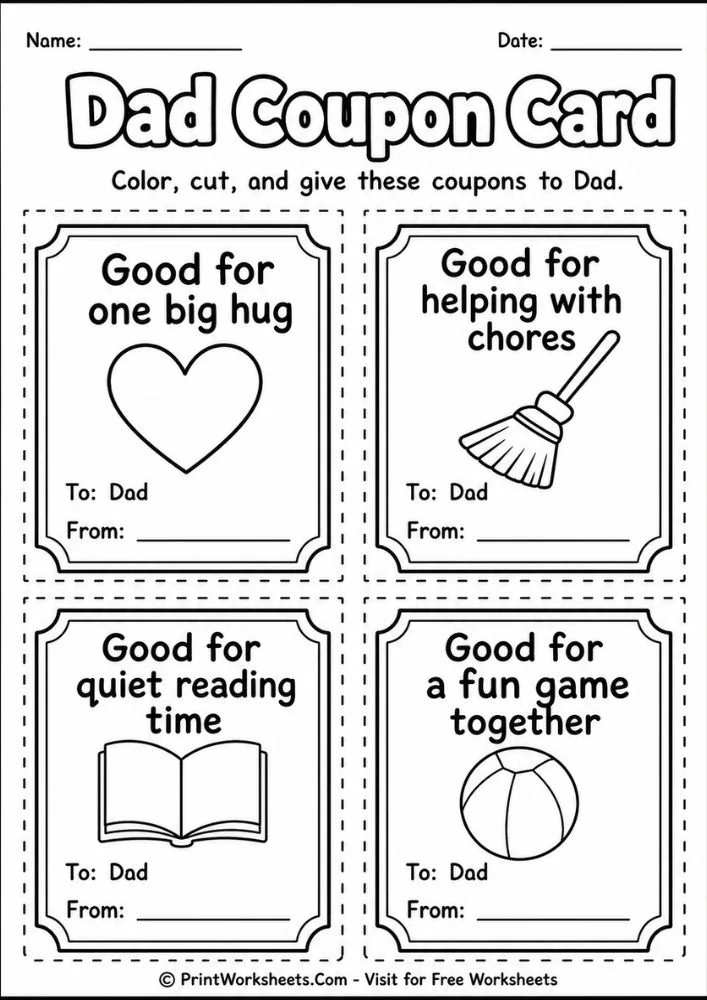 fathers-day-dad-coupon-card-template Father’s Day dad coupon card template printable for kids
