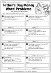 Father’s Day money word problems for 2nd and 3rd grade