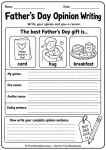 Fun 1st grade father's day writing practice with an opinion prompt