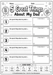 5 great things about my dad Father’s Day worksheet