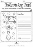 Foldable Father’s Day card template for kids printable PDF