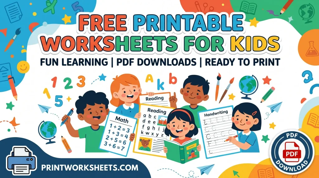 Free Printable Worksheets for Kids - PDF Downloads