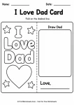 I love dad card design from our father's day coloring sheets preschool