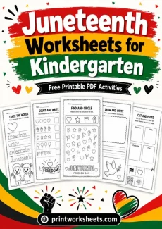 Holiday Worksheets Worksheet - Juneteenth Worksheets for Kindergarten – Free Printable PDF Activities | Free Printable