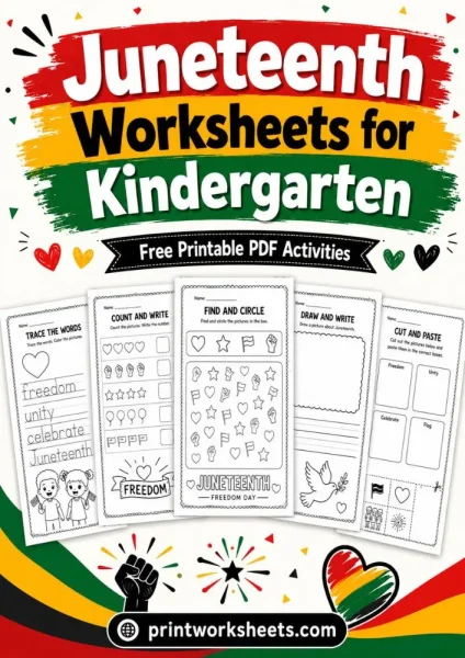 Juneteenth Worksheets for Kindergarten – Free Printable PDF Activities