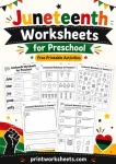 Free bundle of Juneteenth printables for preschool featuring fun Juneteenth activities for preschool