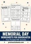Memorial Day Worksheets for Kindergarten – Free Printable PDF