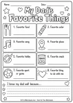 My Dad’s favorite things All About My Dad printable worksheet