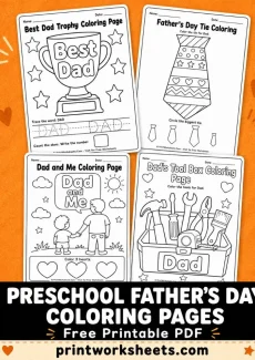 Father’s Day Worksheet - Preschool Father’s Day Coloring Pages – Free Printable PDF | Free Printable