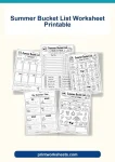 Summer bucket list worksheet printable pack cover with kids holiday activity ideas