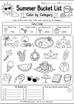 Free Summer Bucket List Worksheet Printable Pack - Worksheet Image