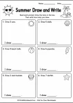 Summer math draw and write worksheet for early elementary review