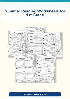Summer Worksheets Worksheet - Free Summer Reading Worksheets for 1st Grade (PDF) | Free Printable
