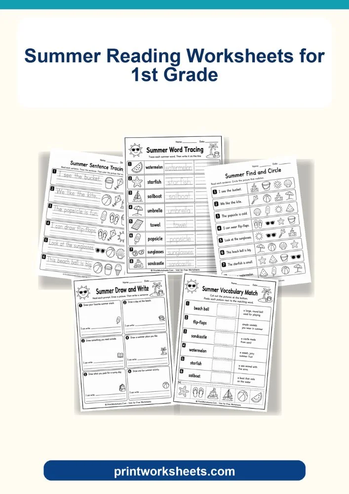Summer Worksheets Worksheet - Free Summer Reading Worksheets for 1st Grade (PDF) | Free Printable