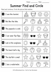 Summer reading find and circle sentence comprehension activity page