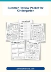 Summer review packet for kindergarten printable cover with early learning worksheet previews