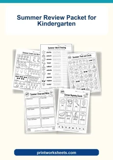 Summer Worksheets Worksheet - Free Summer Review Packet for Kindergarten (Printable PDF) | Free Printable