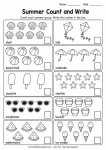 Summer review packet count and write worksheet for kindergarten math skills