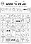 Summer review packet find and circle visual discrimination worksheet for kids