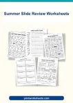 Summer slide review worksheets printable cover bundle with preschool and kindergarten activity previews