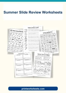 Summer Worksheets Worksheet - Free Summer Slide Review Worksheets (Printable PDF Bundle) | Free Printable