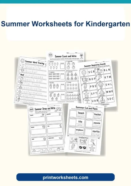 Summer Worksheets for Kindergarten – Free Printable PDF Activities
